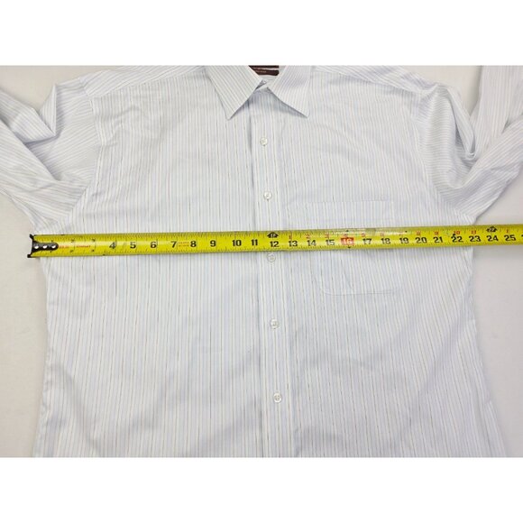 Tasso Elba Spa Iron Free Size 15.5 32-33 Medium Men Blue White Black French Cuff - Picture 3 of 10